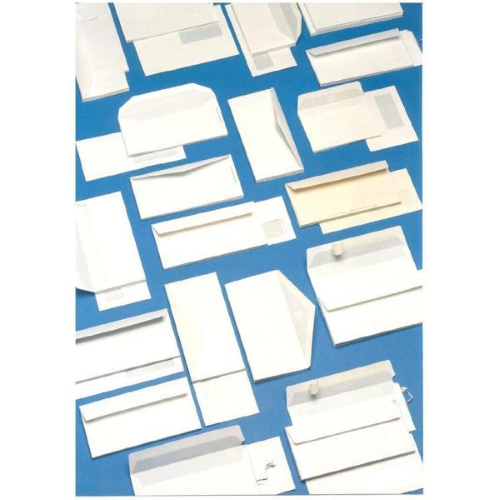 BLASETTI BUSTE DI CARTA CON FINESTRA E STRIP 110X230 mm 80 GR COL. BIANCO CONF 500 Pz.